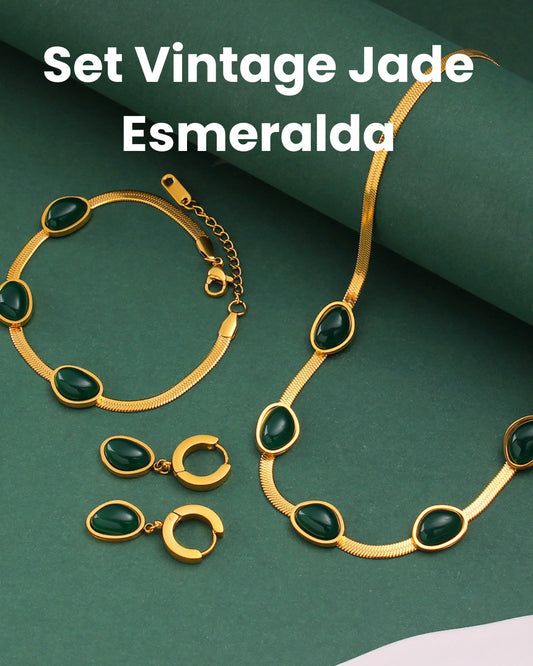 Set Vintage Jade Esmeralda®: Belleza que vibra contigo.