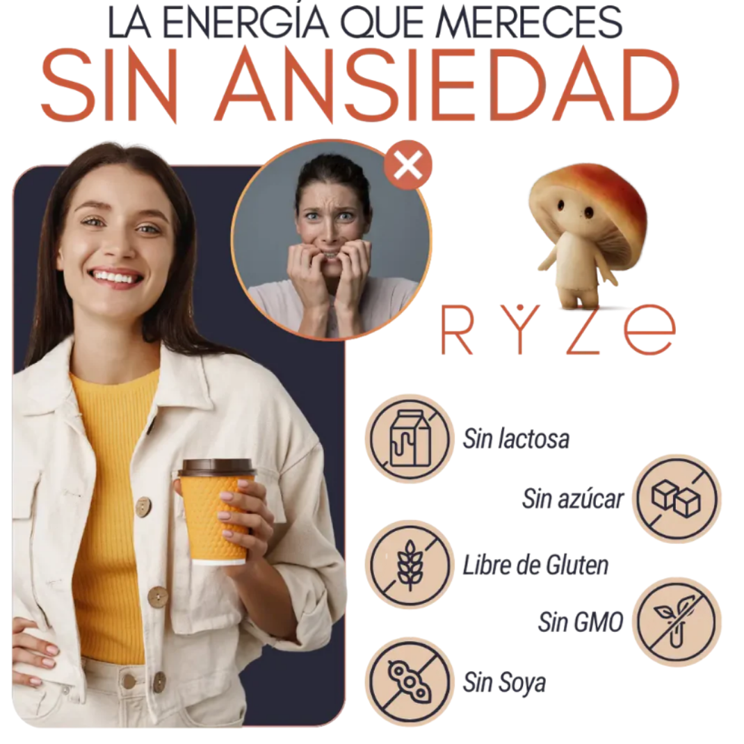 Ryze Mushroom Coffee ® :Energía natural y bienestar en cada taza.
